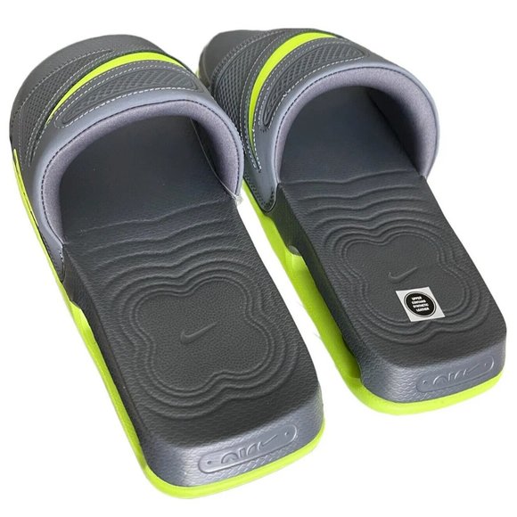 Nike Air Max Cirro Slides DC1460-003 Grey / Volt Sizes Men's 9 Wmns 10 - Picture 4 of 10